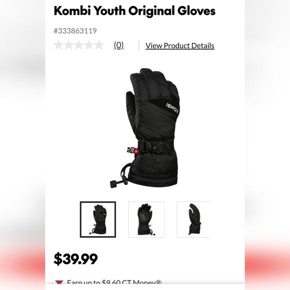 Kombi Black and DROP Gray Winter Gloves Lot FitS XL Youth Or Adult S - Picture 14 of 14